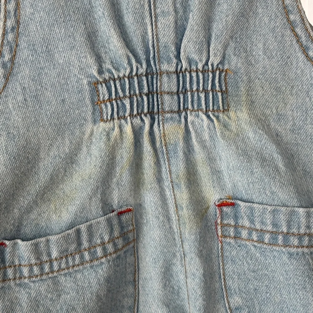 Vintage 90s Gymboree overalls denim embroidered football baseball colorful baby